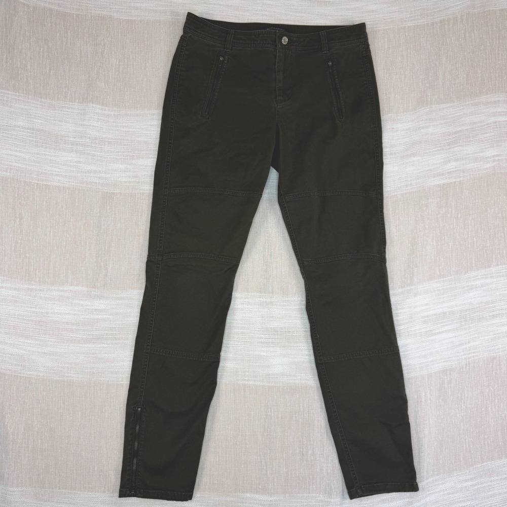 Banana Republic High Waist Women's Skinny Ankle Zip Pants Sz 10 Utility Green